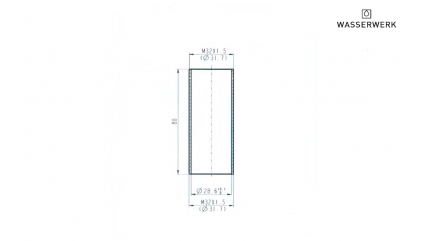 10710010-31 Vissage central tige filetée, M32, 80 mm