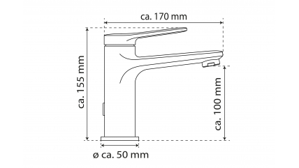 Mitigeur de lavabo WT 12, chrome