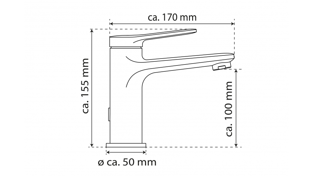 Mitigeur de lavabo WT 12, chrome