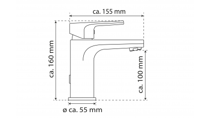 Mitigeur de lavabo WT 13, chrome