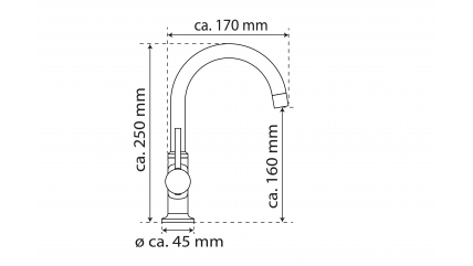 Mitigeur de lavabo WT 14, chrome