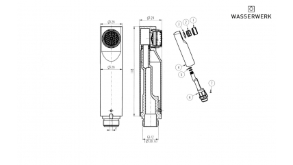 20360011-01 Pull-out spout WK4AL, Stainless steel look