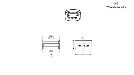 10335010-22 Boîtier d'aérateur, M24, aspect acier inoxydable