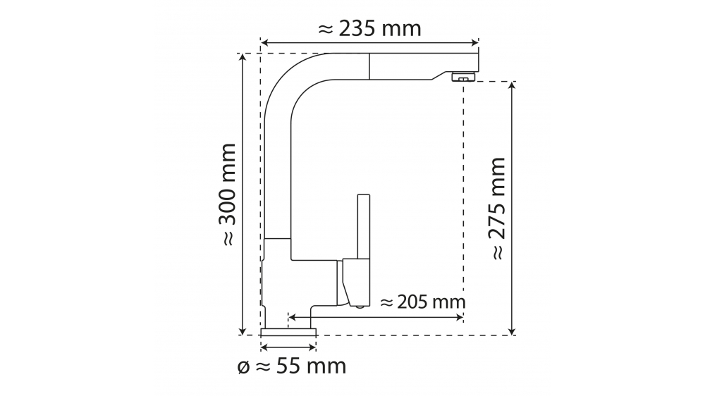 Pull-Out Kitchen Faucet WK 4, Stainless steel look