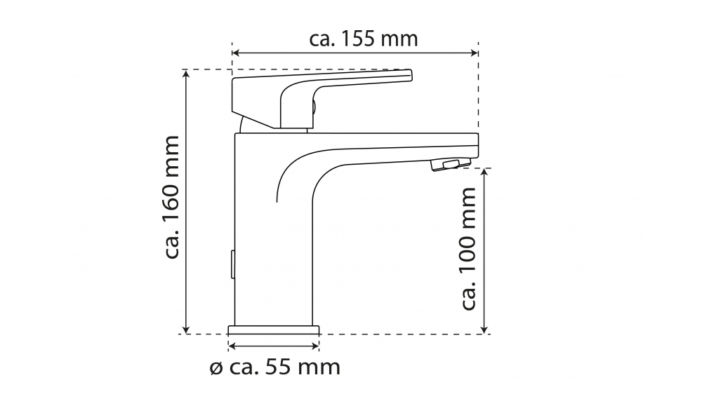 Mitigeur de lavabo WT 13, noir