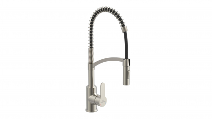 Kitchen faucet WK 3 stainless steel look, spiral spring, 2 jet types