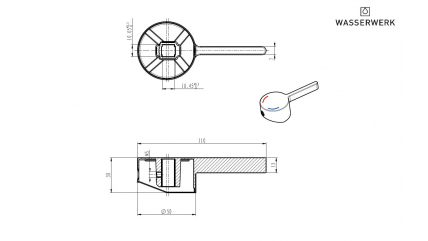 10100020-12 Handle 2, Side mount, Stainless steel look