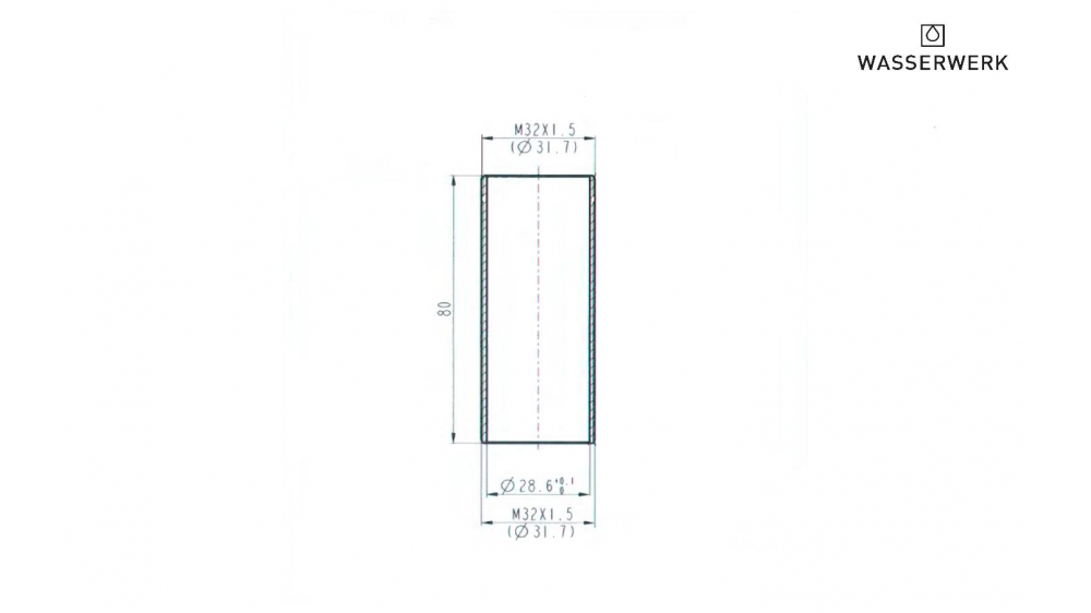 10710010-31 Thread pipe, M32, 80 mm