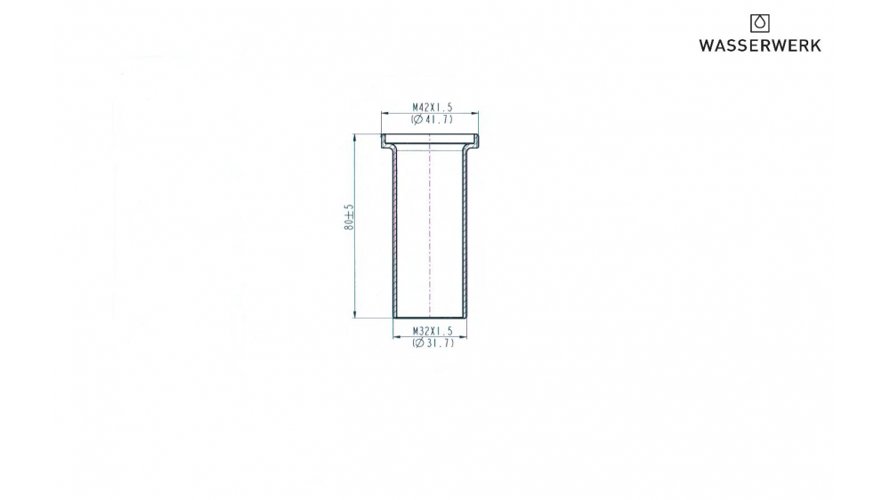 10710013-31 Zentralverschraubung Gewindestange, M42 x M32, 80 mm