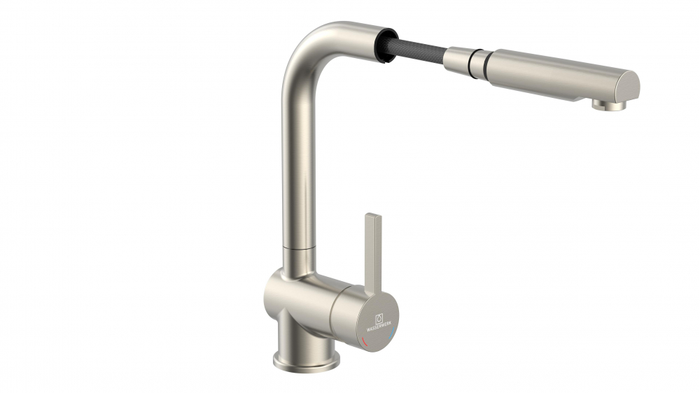 Pull-Out Kitchen Faucet WK 4, Stainless steel look