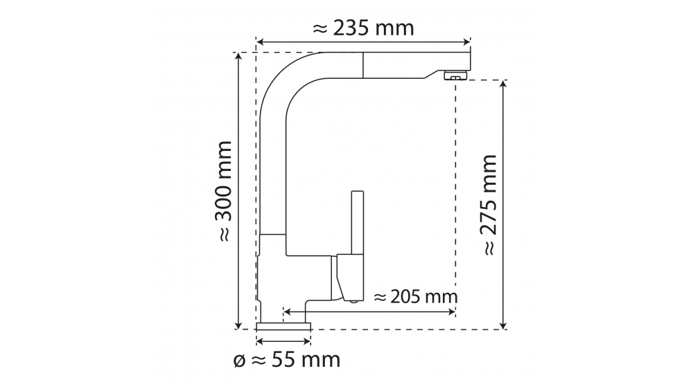 Pull-Out Kitchen Faucet WK 4, Stainless steel look