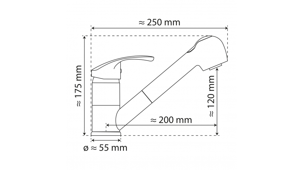 Küchenarmatur WK 7 Chrom, mit herausziehbarer Geschirrbrause