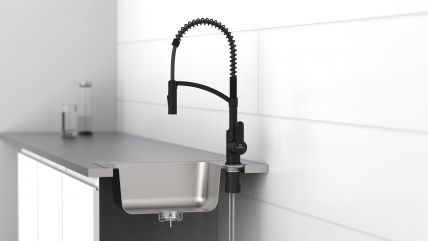 Kitchen faucet WK 3 Black, spiral spring, 2 jet types