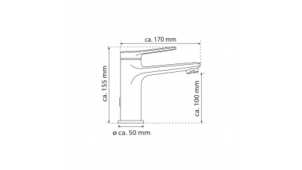 Mitigeur de lavabo WT 12, chrome