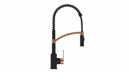 Kitchen faucet WK 3 Black/Rose-gold, spiral spring, 2 jet types