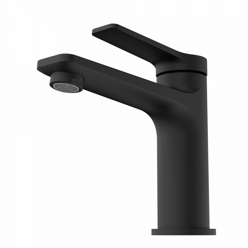 WT 12 in black, Washbasin faucet with slim design