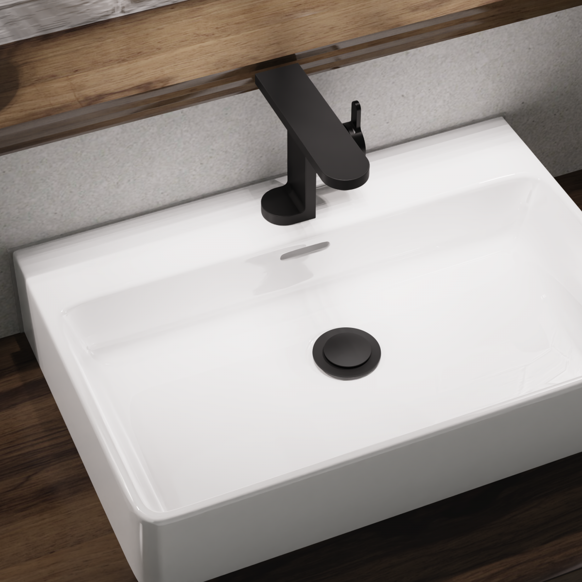 WT 15 en noir, Mitigeur de lavabo au design innovant