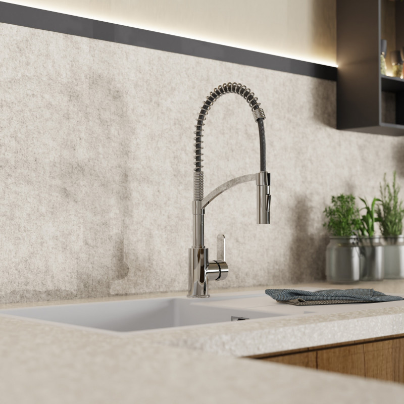 WK 3 in chrome, Kitchen Faucet with innovative spiral spring design