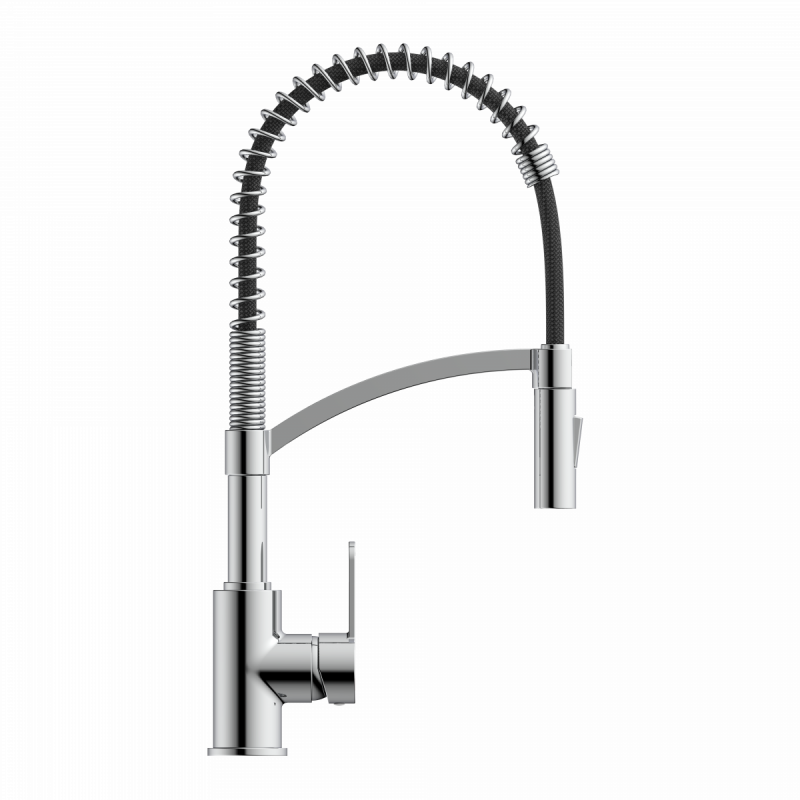 WK 3 in chrome, Kitchen Faucet with innovative spiral spring design