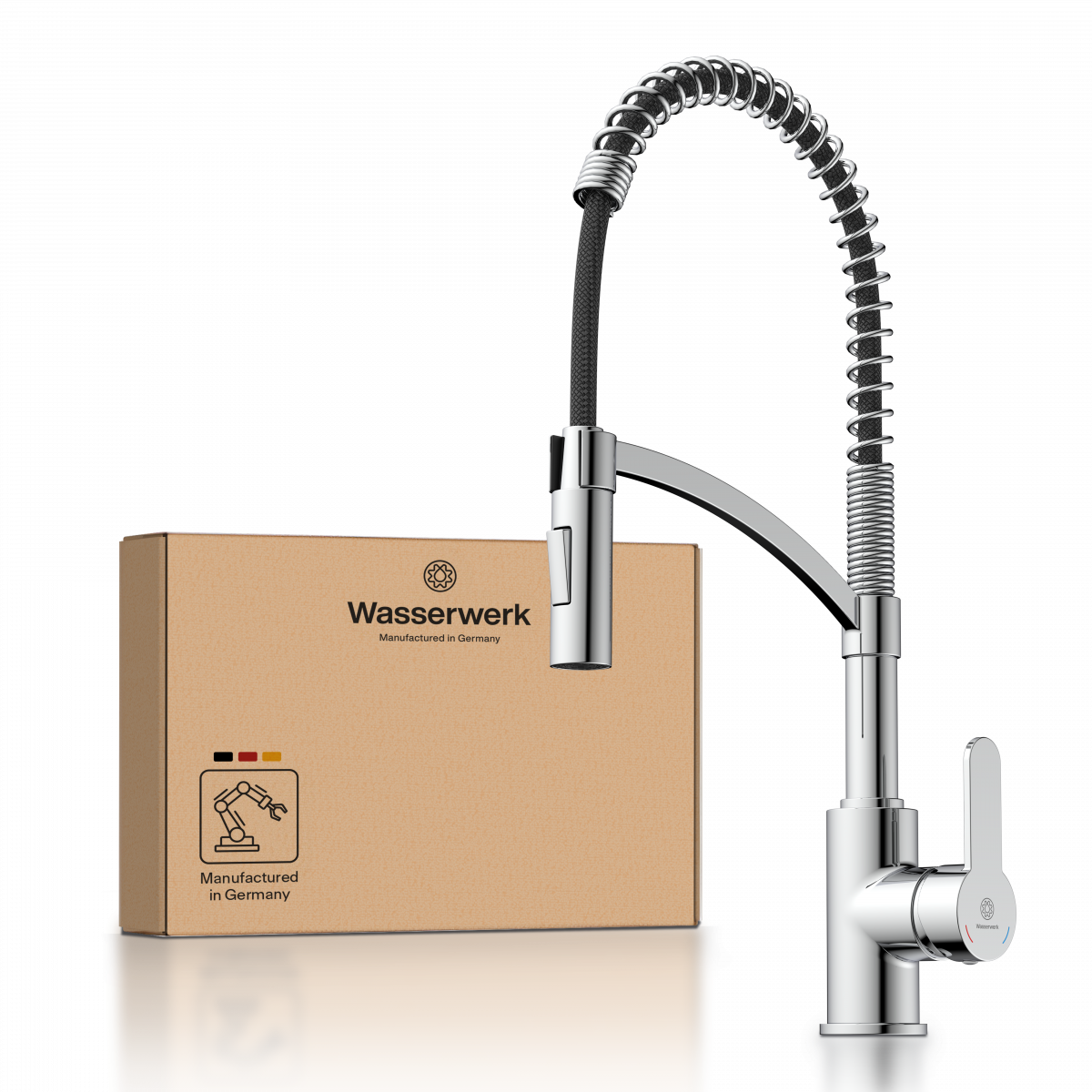 WK 3 in chrome, Kitchen Faucet with innovative spiral spring design