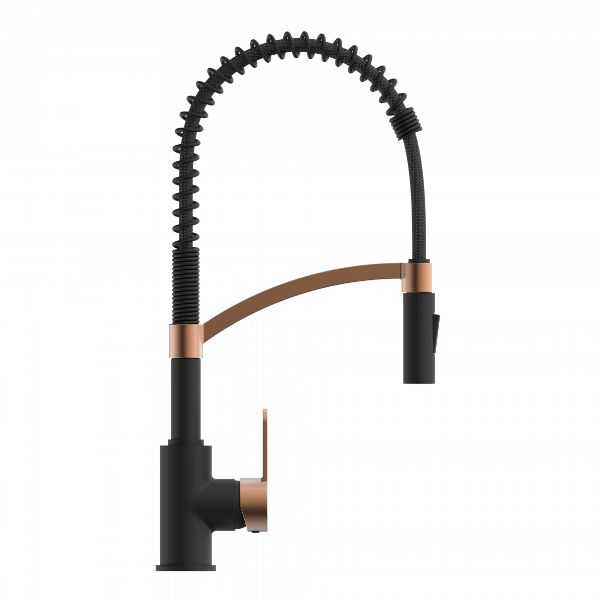 WK 3 in black/rosegold, Kitchen Faucet with innovative spiral spring design