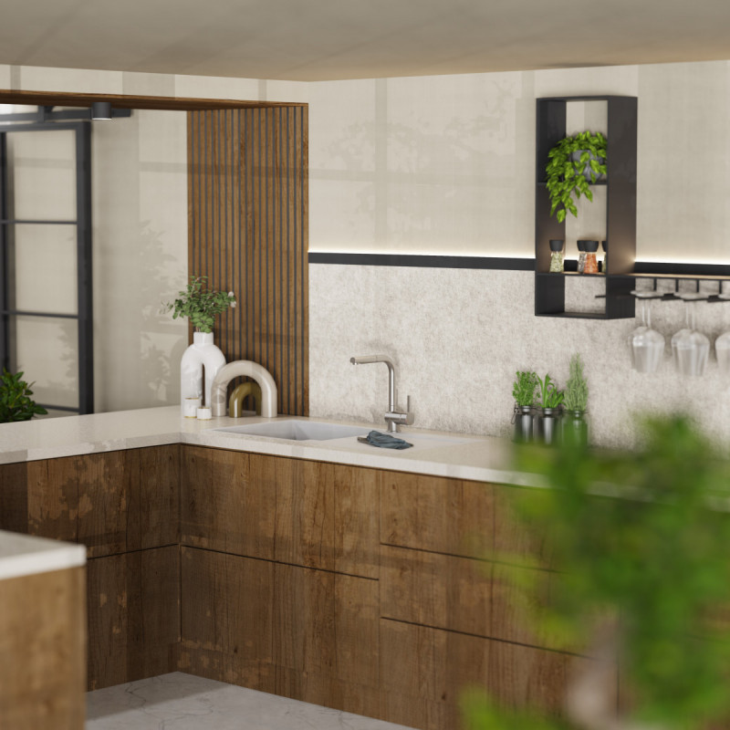 WK 4 Pro in stainless steel look, Kitchen Faucet with pull-out spout