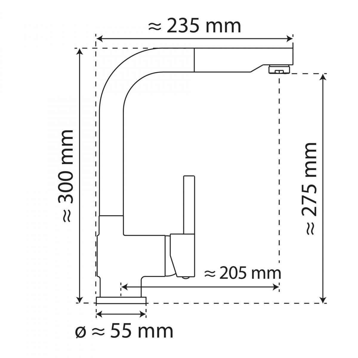 WK 4 Pro in stainless steel look, Kitchen Faucet with pull-out spout