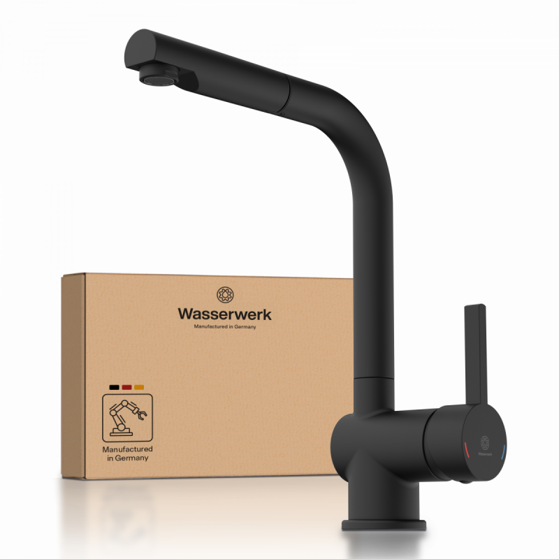 WK 4 Pro in black, Kitchen Faucet with pull-out spout