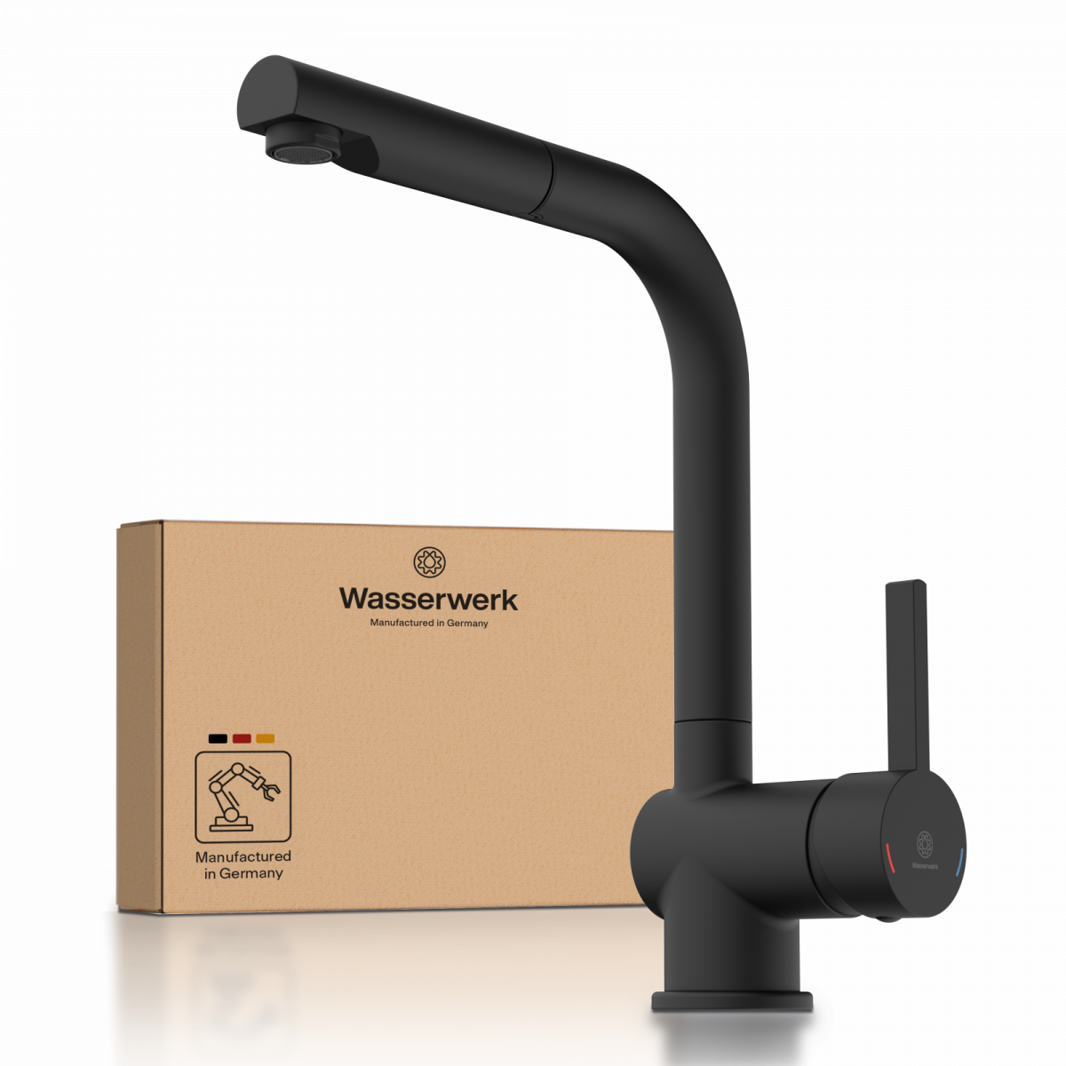 WK 4 Pro in black, Kitchen Faucet with pull-out spout