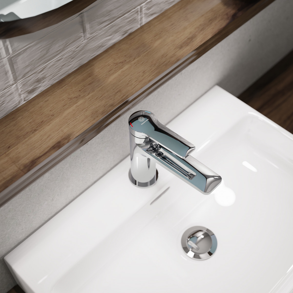 WT 12 en chrome, Mitigeur de lavabo au design élancé