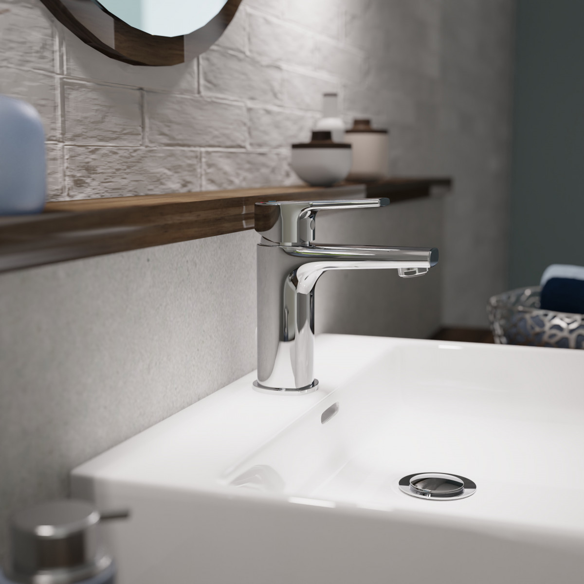 WT 13 en chrome, Mitigeur de lavabo avec bec droit WT 13 en chrome, Mitigeur de lavabo avec bec droit