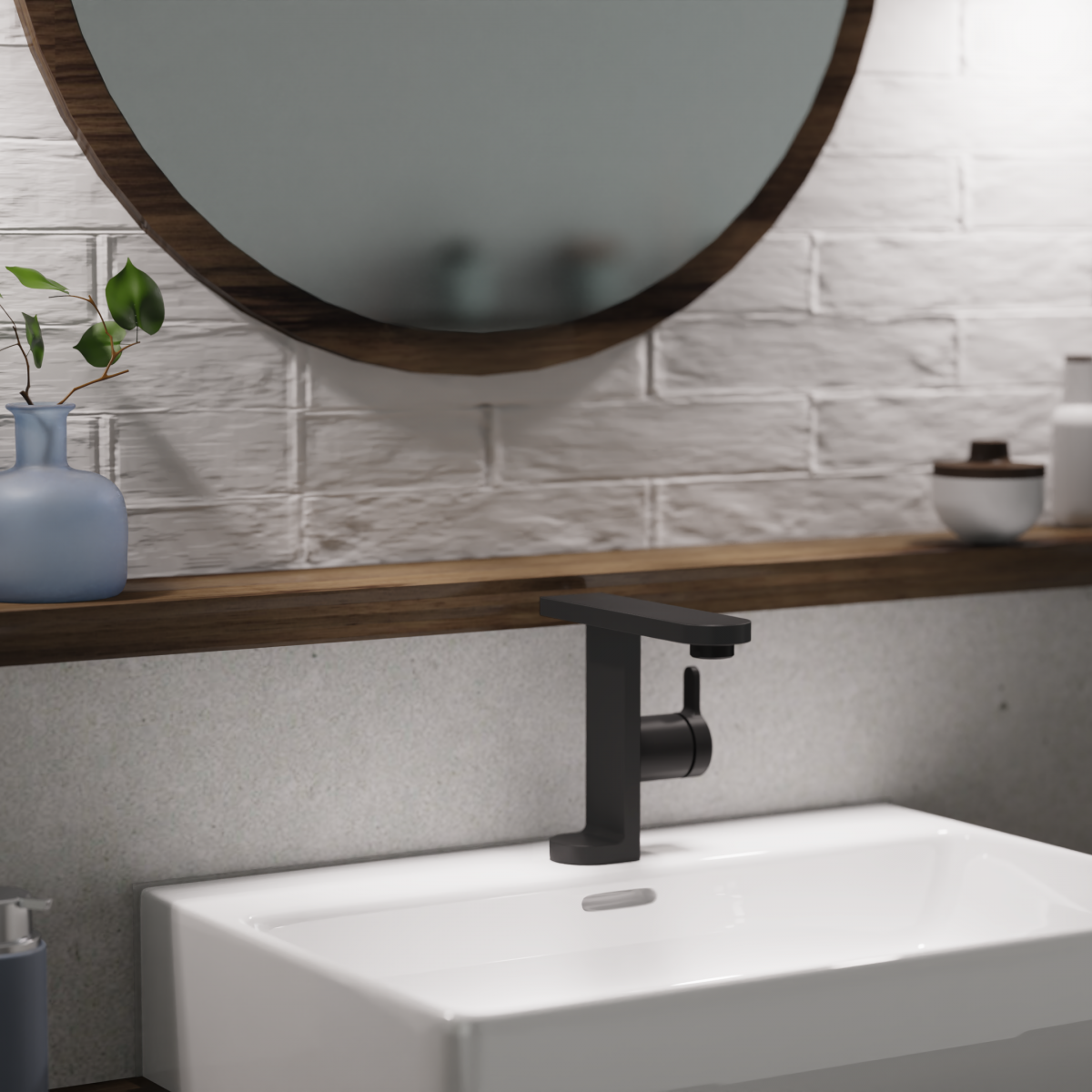 WT 15 in black, Washbasin with innovative design WT 15 in black, Washbasin with innovative design