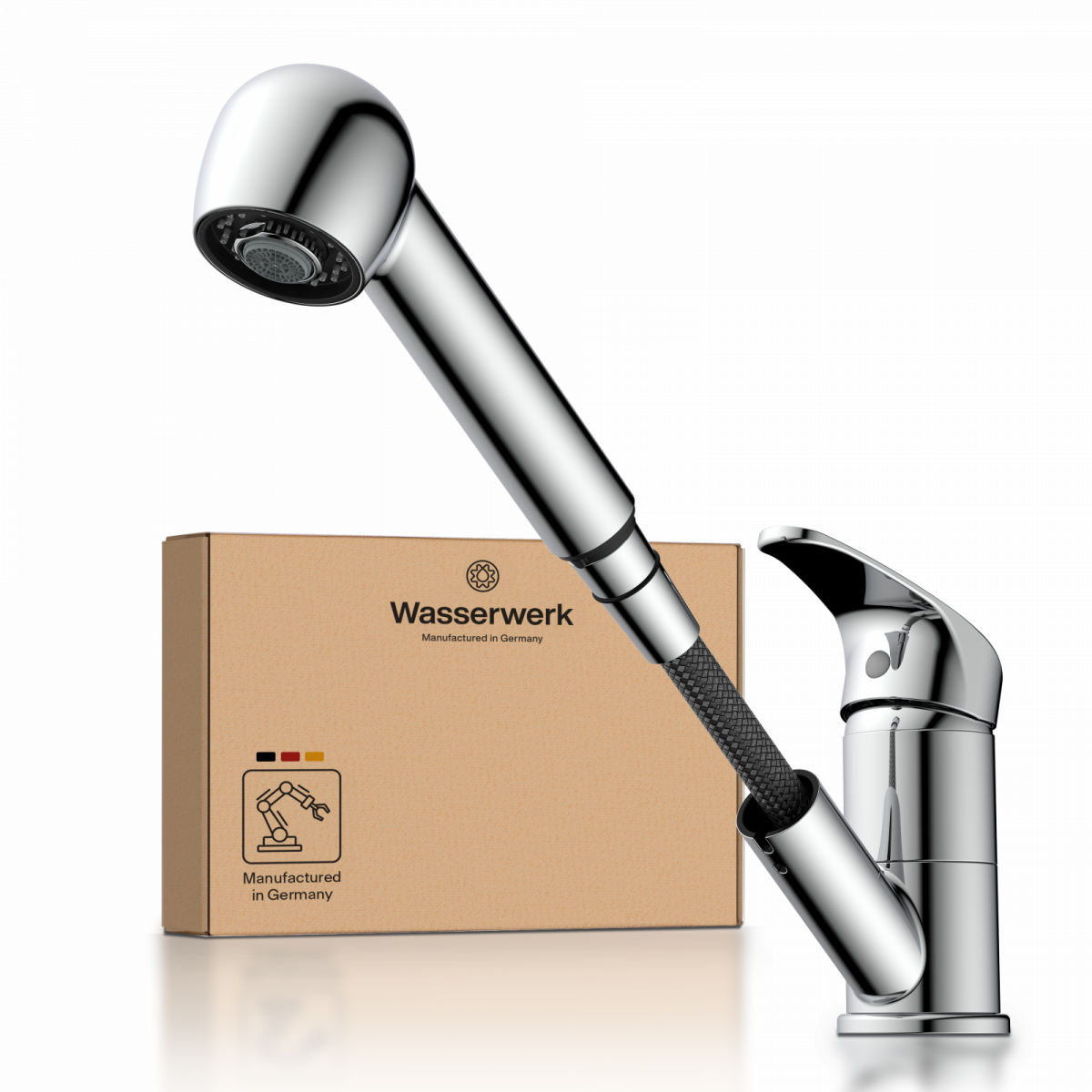 WK 7 in Chrome, Kitchen Faucet with pull-out sprayer