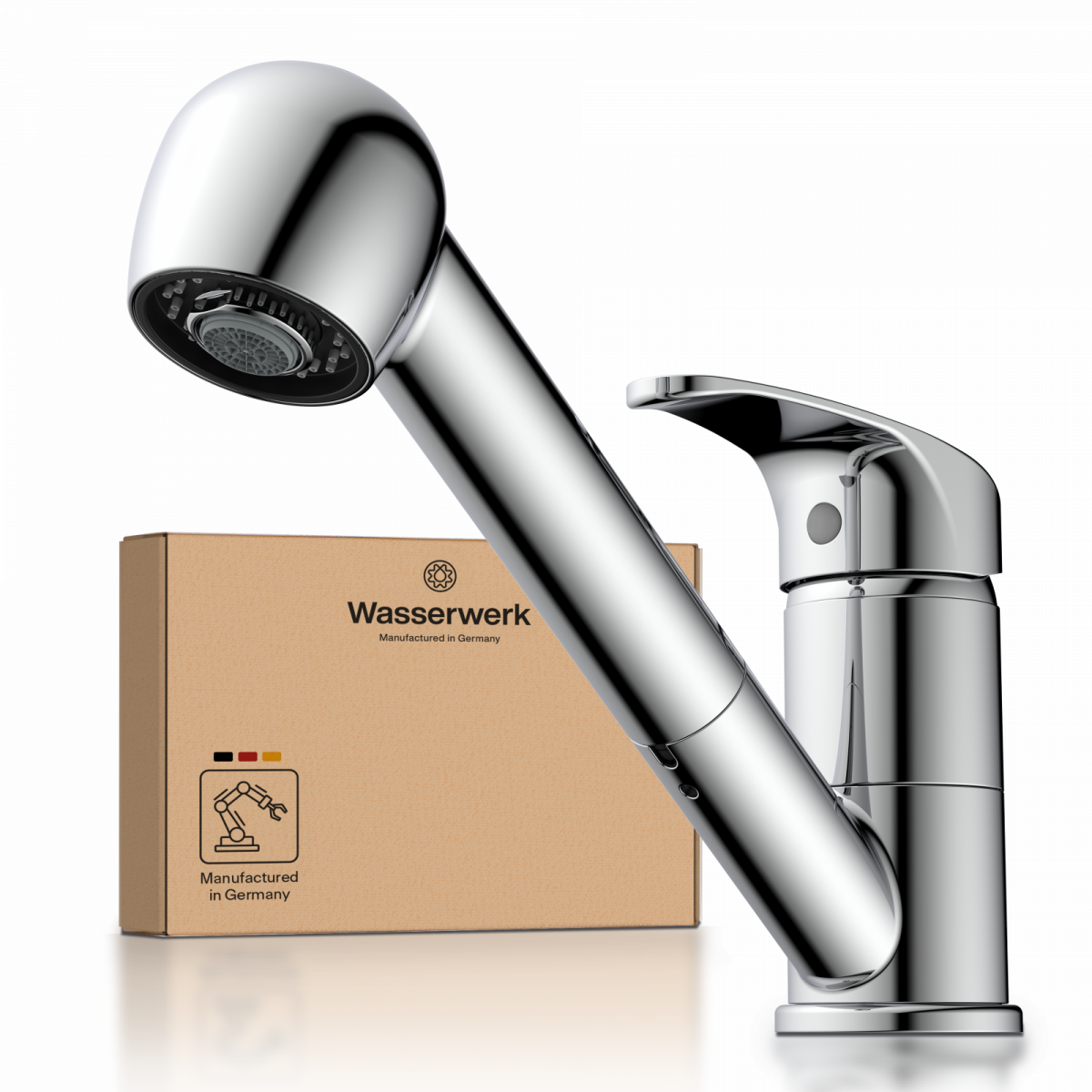 WK 7 in Chrome, Kitchen Faucet with pull-out sprayer