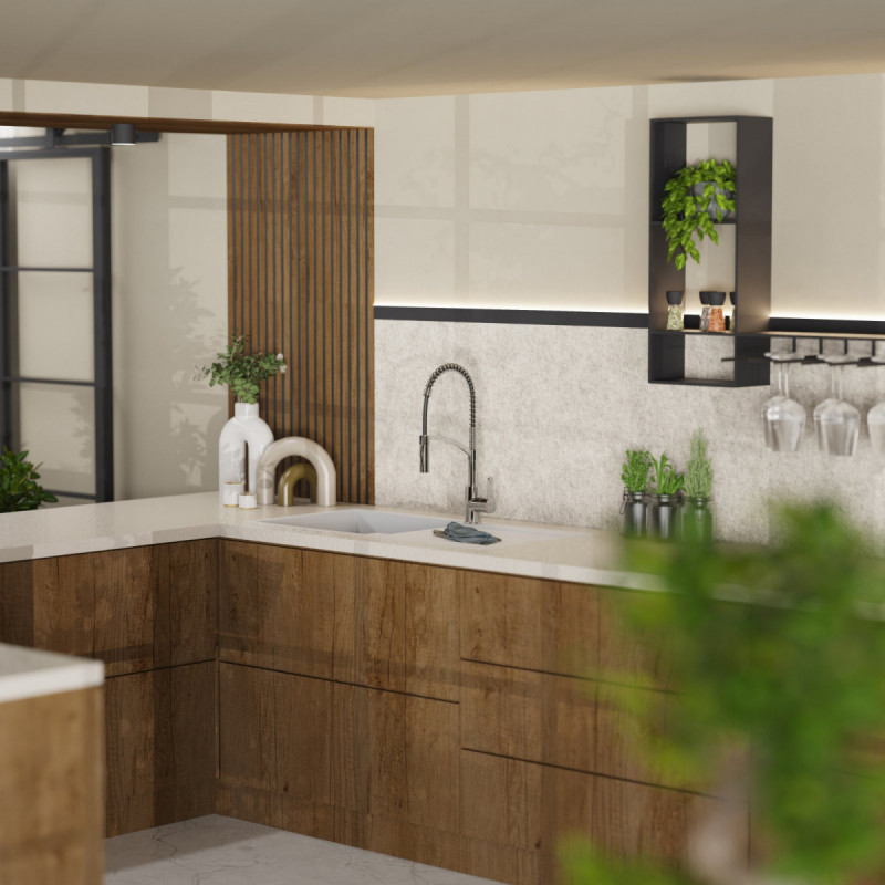 WK 3 in chrome, Kitchen Faucet with innovative spiral spring design