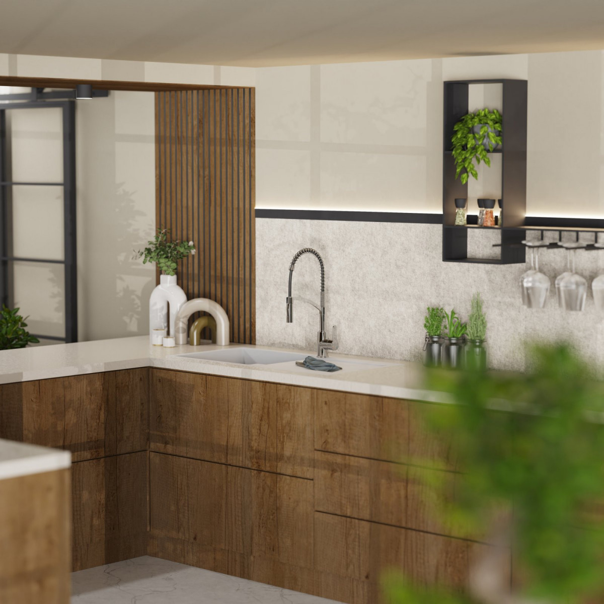 WK 3 in chrome, Kitchen Faucet with innovative spiral spring design