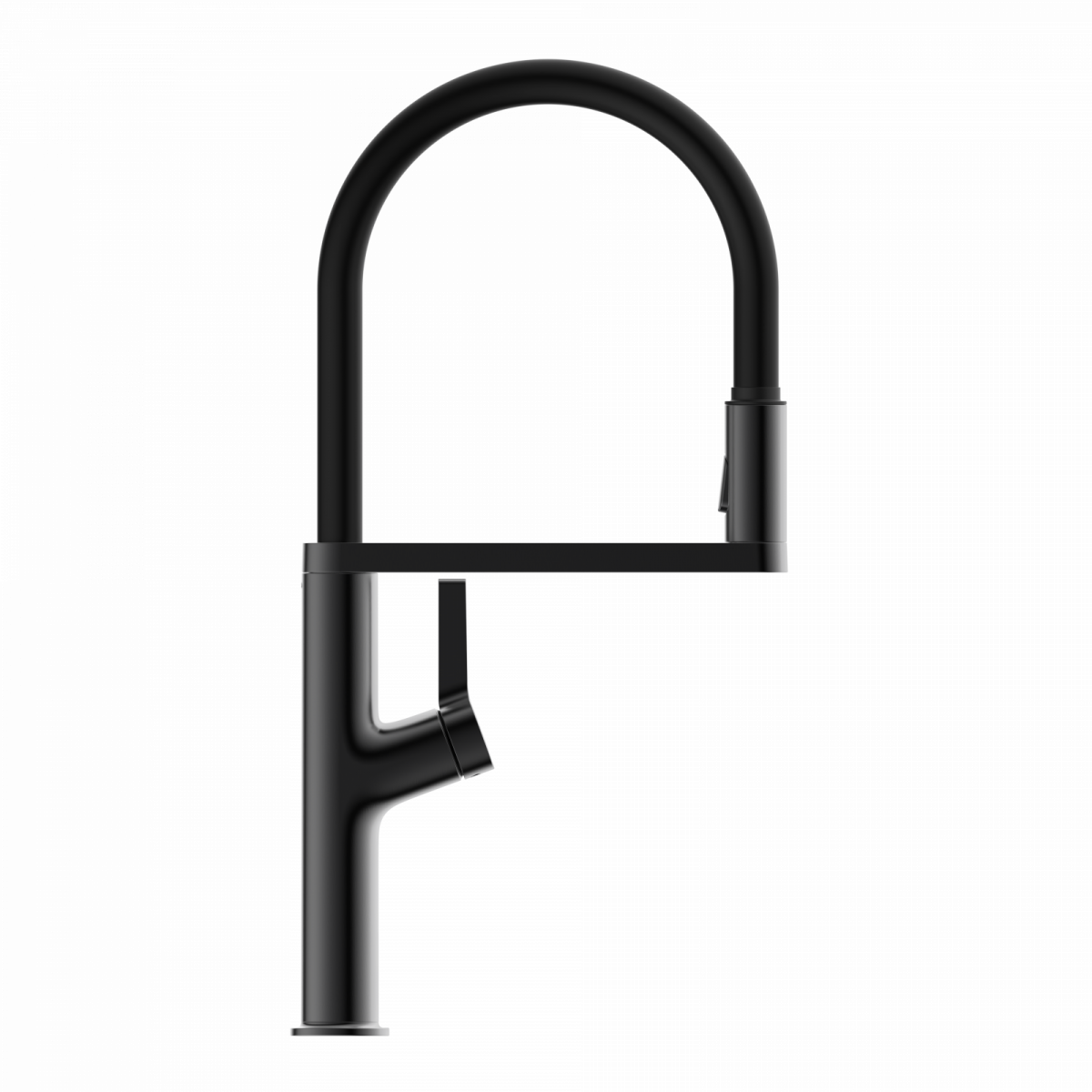 WK 2 en graphite mat, Mitigeur de cuisine avec tuyau flexible Soft-Touch et douchette