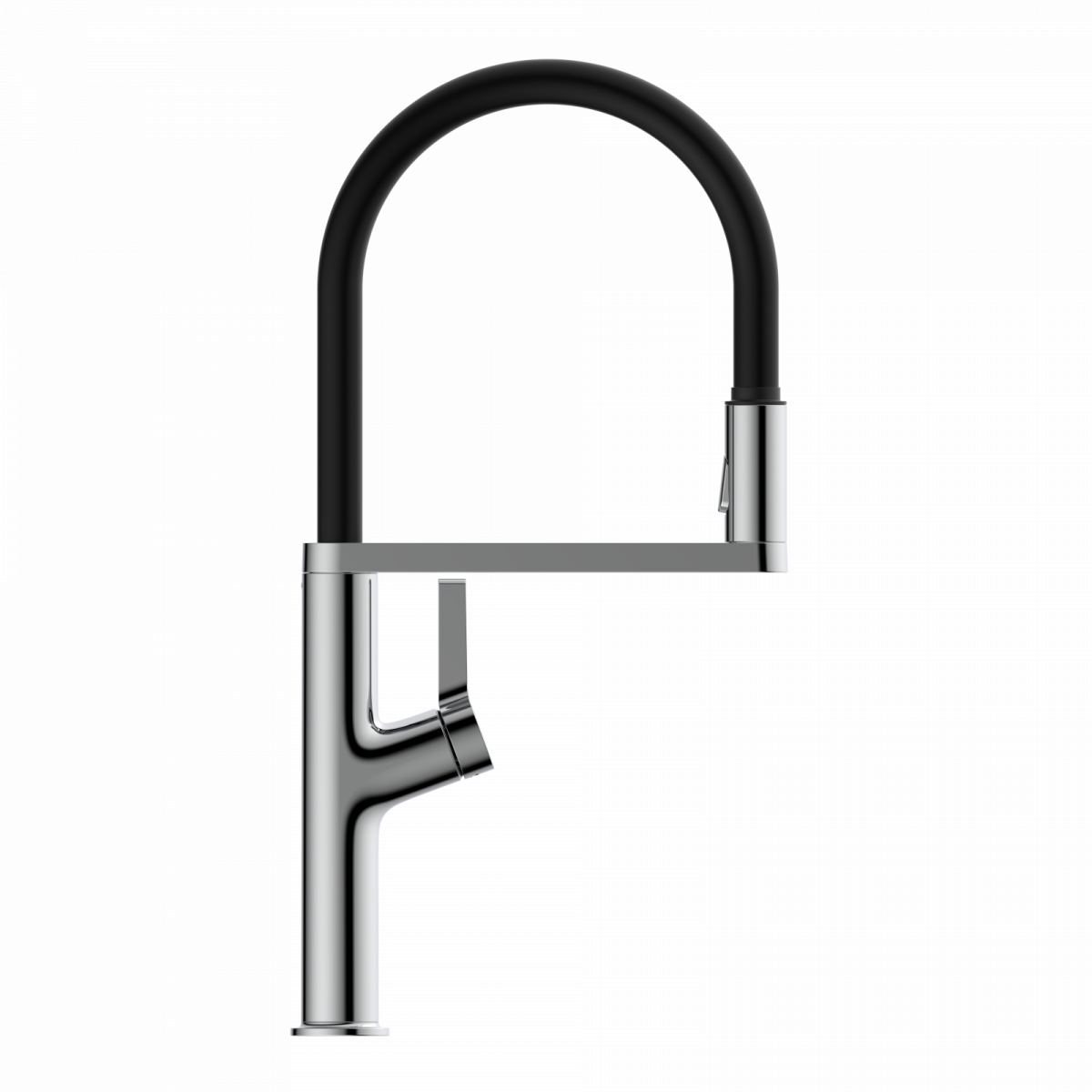 WK 2 en chrome, Mitigeur de cuisine avec tuyau flexible Soft-Touch et douchette