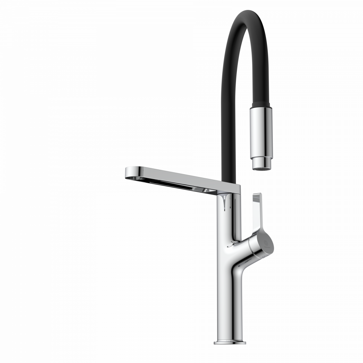 WK 2 en chrome, Mitigeur de cuisine avec tuyau flexible Soft-Touch et douchette