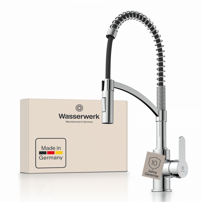 WK 3 in chrome, Kitchen Faucet with innovative spiral spring design
