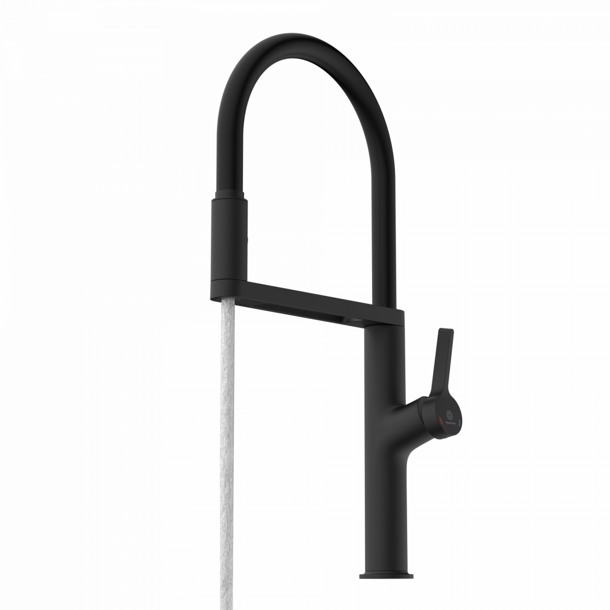 WK 2 en noir, Mitigeur de cuisine avec tuyau flexible Soft-Touch et douchette