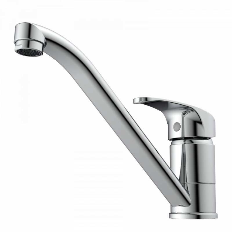 WK 8 in Chrom, Küchenarmatur mit schwenkbarem Auslauf