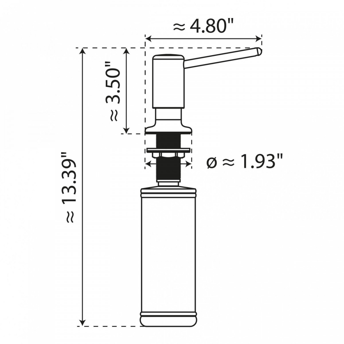 Zeepdispenser, dispenser voor vloeibare zeep in goudkleurige look