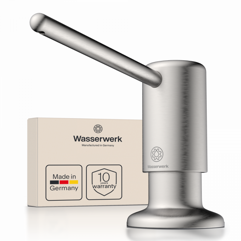 Zeepdispenser, dispenser voor vloeibare zeep in roestvrijstaal look