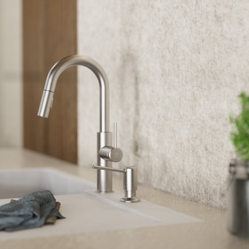 Distributeur de savon, Distributeur de savon liquide en apparence inox