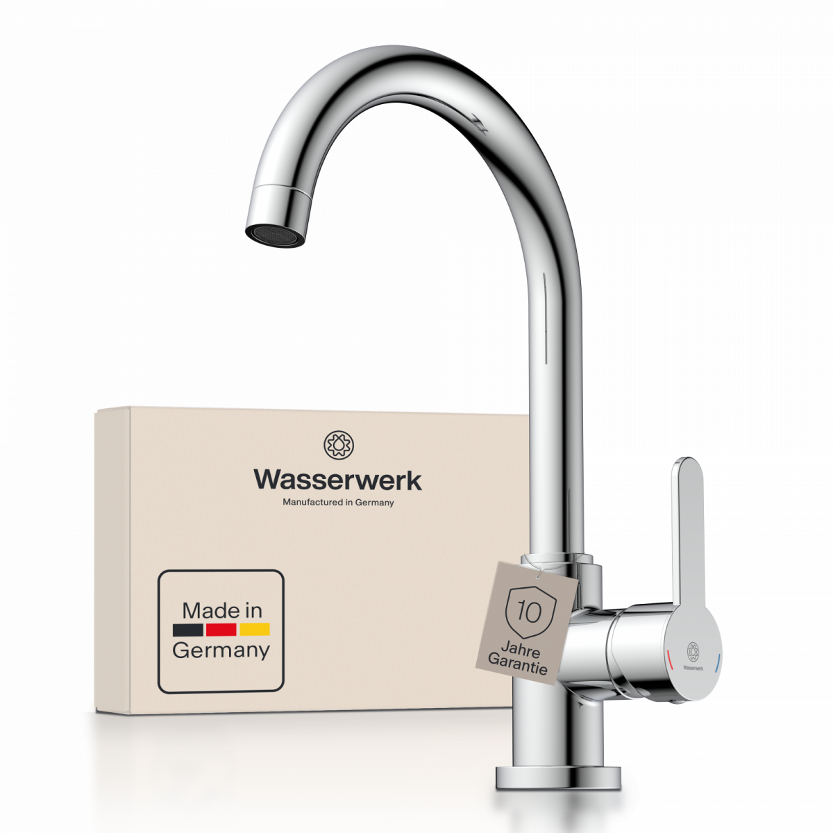 WK 5 in chrome, Kitchen Faucet with classic curved spout