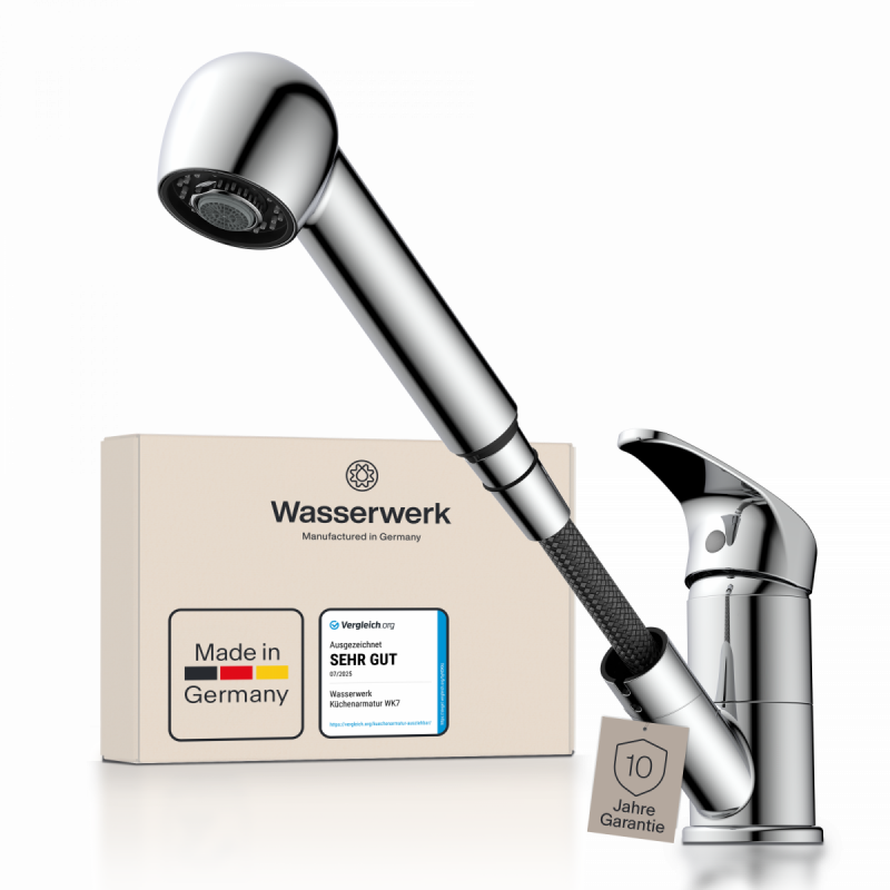 WK 7 en chrome, Mitigeur de cuisine avec douchette extractible WK 7 en chrome, Mitigeur de cuisine avec douchette extractible
