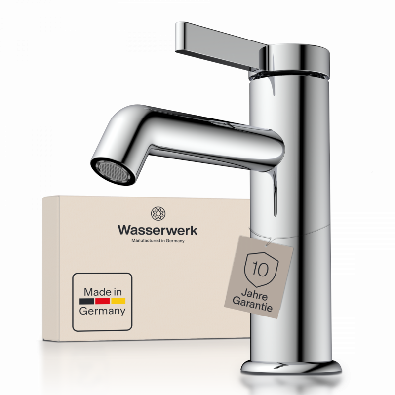 WT 11 in chroom, Wastafelkraan met minimalistisch design