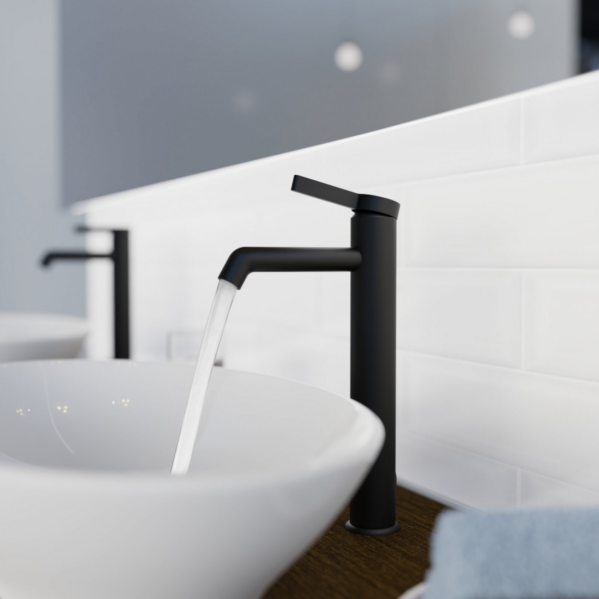 WT 11 XL in black, Washbasin faucet for countertop washbasin