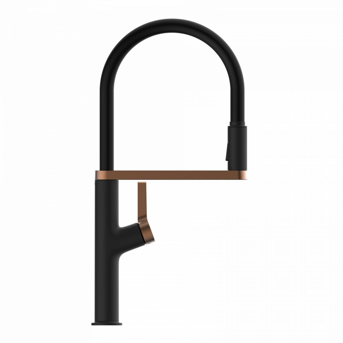WK 2 in black/rose gold, Kitchen Faucet semi-pro with pull-down soft-touch hose